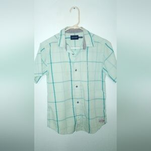Calvin Klein Jeans Kids Button Down Shirt - Green and White